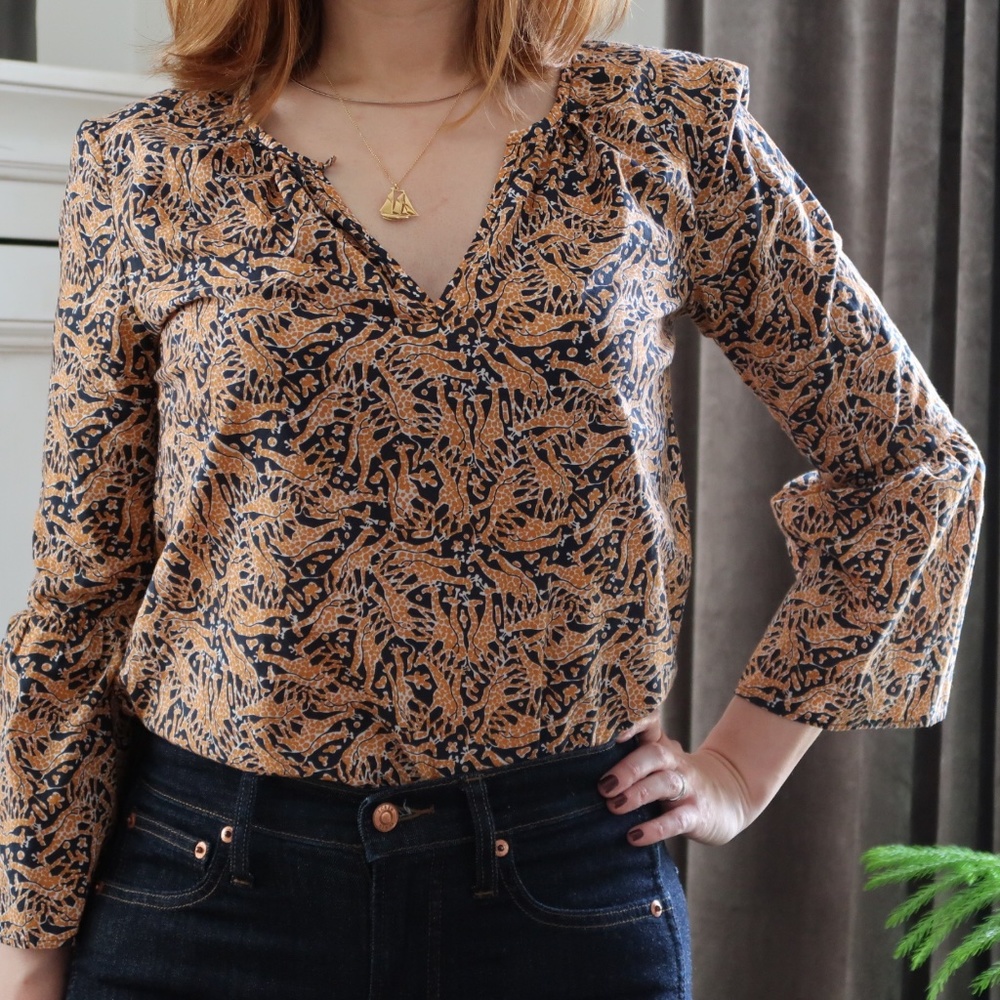 J.Crew Giraffe Print Blouse